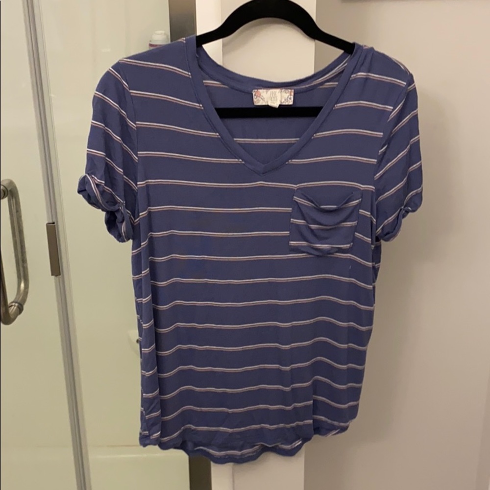 Blue striped t shirt